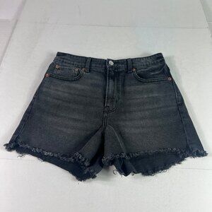 American Eagle Short Women 28* 90s Boyfriend High Rise Black Cut Off  Jort Tag 4